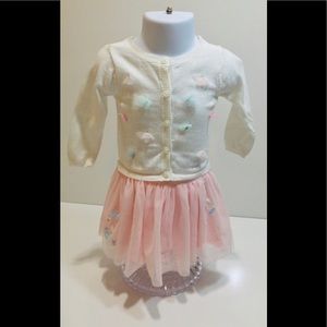 🔴SOLD🔴Baby Girl Butterfly Cardigan and Skirt Set